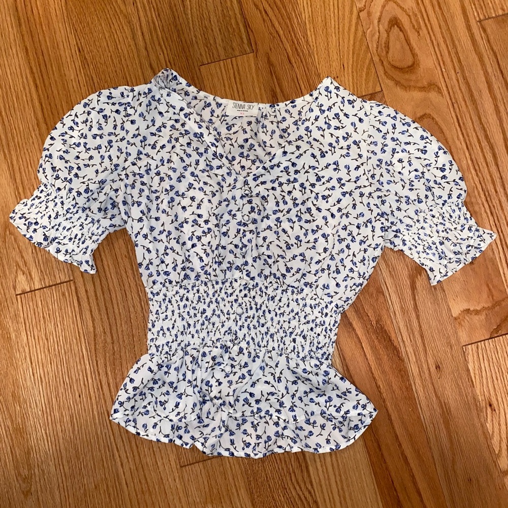 White Floral Blouse